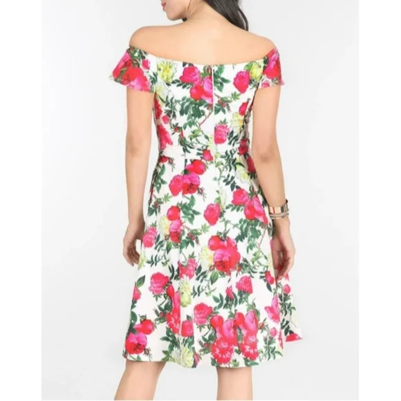 NWT Floral Off Shoulder Knee Length Pocket… - Picture 3 of 8